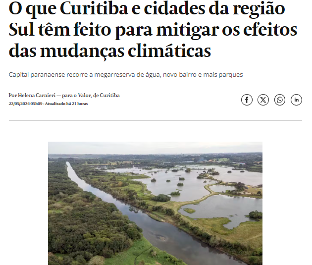 Membro do Pró-Paraná comenta sobre mudanças climáticas em entrevista ao Valor